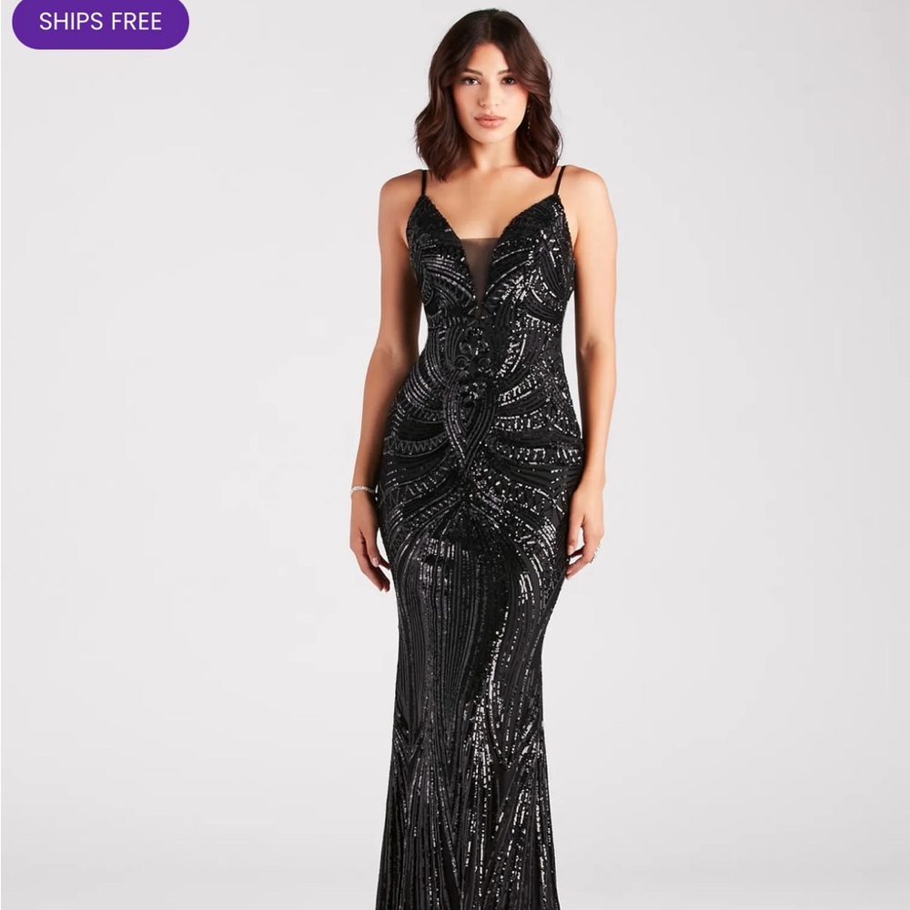 Windsor Black Sequin Maxi Dress